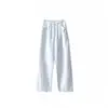 Pantalones Casuales de Pierna Ancha para Mujer, Estilo Otoño, con un Ambiente Lujoso y Elegante, Hechos de Algodón y Lino Ligeros