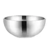 Tigela de Aço Inoxidável Espessada Camada Dupla Tigela Infantil Jardim de Infância Tigela Pequena Tigela Térmica Cantina Tigela Especial para Sopa e Arroz Tigela para Macarrão Instantâneo