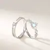 Anillo para Mujer Amante de la Luna Rueda de la Fortuna, Plata de Ley S925 que no se decolora, Anillos de Pareja de Gama Alta de Nicho, Personalizable