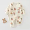 Mameluco de mariposa para bebé para primavera y otoño, mameluco de dibujos animados de poni con corbata de manga larga para niños y niñas, atuendo de salida para recién nacidos