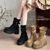 Botas Martin de mujer con plataforma y tacón oculto, novedades otoño e invierno para personas bajitas, botas holgadas, botas adelgazantes, botines de gamuza
