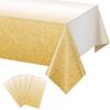 Mantel Desechable Personalizado Transfronterizo Gradiente Dorado Plástico Rectangular Adecuado para Boda Cumpleaños Fiesta de Aniversario
