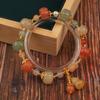 Pulsera Torthen de Calabaza Jade Pulsera Granate Antigua Pulsera Niña Estilo Chino Pulsera Cuentas de Jade