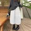 Nueva falda midi de estilo coreano para mujer para otoño e invierno con cintura elástica, falda calabaza, holgada y estilizada, versátil falda midi de línea A