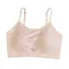 Top Tubo para Niña sin Costuras con Copas Fijas que Envuelve el Pecho Ropa Interior para Estudiantes de Secundaria Deporte Tirantes Ajustables Chaleco Ropa Interior Anti-Golpes