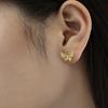 Brincos Colar Anel Prata de Lei S925 Estilo Ins Feminino Sofisticado Formato Borboleta Conjunto de Joias Exquisito Estilo Frio