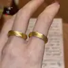Tienda de Joyería Anillo Sencillo Dorado Cepillado Mismo Estilo para Mujer, Anillo Vintage de Lujo Ligero para Dedo Índice Simple, Regalo para Novia