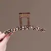 Presilha Elegante Marrom Estampa de Leopardo Estilo Hong Kong Pinça Tubarão High-End Estilo Ocidental Presilha de Cabelo Alfinete Acessórios de Cabelo para Mulheres