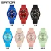 Reloj Sanda Impermeable de Cuarzo para Exámenes de Secundaria y Preparatoria durante el Ciclo Escolar, Carcasa Transparente, Reloj Estudiante Simple Luminoso