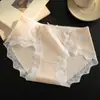 Pantaletas de Algodón para Bebé Grado 7A para Mujer, Cintura Media, Sexy, Entrepierna de Algodón Puro, Corte Alto, Sin Costuras, Ribete de Encaje, Antibacteriano