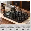 Juego de Té de Cristal, Lujo Ligero para Uso Doméstico, Tetera de Gama Alta para Sala de Estar, Juego Completo para Uso en Oficina, Mesa y Bandeja de Té Kung Fu