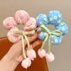 [Crianças] Tiara de Flor Tulipa de Primavera Doce e Fofa Acessório de Cabelo Tridimensional Meninas Tiara com Bolas Acolchoadas de Algodão