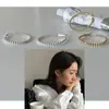 Pendientes Redondos de Perlas de Moda Europea y Americana de Lujo Ligero con Personalidad para Mujer Aros de Plata con Aguja Plateada de Temperamento Retro de Gama Alta Accesorios Exquisitos para Pendientes