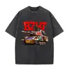 Tamanho Europeu TransfronteiriçoY2K Camiseta Roupas Masculinas Lavada Vintage Banda de Rock