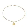 Collar con colgante de acero inoxidable con patrón de sacerdote, más vendido transfronterizo, colgante redondo que no se decolora ni se oxida, venta al por mayor de joyería europea y americana