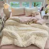 Conjunto de Roupa de Cama de Algodão Lavado com Gaze de Camada Dupla, Quatro Peças, Capa de Edredom Floral Fresca para Casa, Conjunto de Três Peças Floral Estilo Ins de Verão Novo