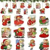 Juego de 24 Piezas de Etiquetas de Madera de Papá Noel, Muñeco de Nieve y Árbol de Navidad, Decoraciones de Chips de Madera Festivas para Fiesta de Invierno, Manualidades de Madera para el Hogar