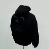 Essencial do Estilo de Rua Marca Americana Tendência Mochila 3D com Capuz para Homens e Mulheres, Jaqueta Personalizada Jovem e Estilosa com Capuz e Zíper