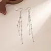 Pendientes largos con borla de cuentas pequeñas para mujer, súper etéreos, vintage, exquisitos, delicados, diseño de nicho, nuevos accesorios para la oreja