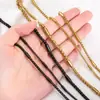 Cadena Fresca y Atrevida Forma de Columna Acero Inoxidable Color Dorado 18K Retención de Color Material para Pulsera DIY Collar Cadena de Bolsa de Joyería