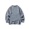 Yidao Vintage 2025 Otoño Nuevo Retro Americano Algodón Cepillado Cuello Redondo Manga Larga Camiseta Unisex Corte Holgado Capa Base Superior