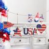 Decoraciones de fiesta con ambiente del Día de la Independencia Americana directo de fábrica Adornos de fiesta colgantes de madera pintada antigua americana