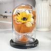 Flor Eterna Ramo de Rosas Artificiales con Cubierta de Cristal, Adorno de Lámpara de Flores, Adorno de Flor de Jabón, Navidad, Día de San Valentín, Regalo de Cumpleaños