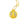 Loja de Ouro Mesmo Estilo Ouro Antigo de Areia Colorido Cem Bênçãos Lótus Buda Bússola Pingente Novo Estilo Chinês Pingente Buda Vairocana