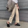 [Liquidación] Pantalones de traje pequeños grises de otoño para hombre, pantalones cortos holgados y rectos de estilo coreano a la moda, traje informal de pierna ancha