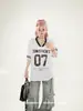 Retro de Calle Americano Cuello en V No. 7 Camiseta Deportiva de Baloncesto de Malla Transpirable de Verano de Manga Corta para Hombres y Mujeres