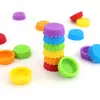 Tapas de Silicona para Botellas de Cerveza en Colores Caramelo, a la Mano, a Prueba de Fugas, Reutilizables para Botellas de Bebida, Tapas Suaves para Conservación de Alimentos