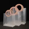 Bolsa de Regalo de PP Mate Plástico Transparente Bolso de Mano Navideño Bolsa para Empaquetar Regalos de Cumpleaños Bolsa para Regalo de Boda
