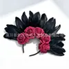 Diadema de Flor de Rosa New Retro Transfronteriza, Accesorio para el Cabello de Flores Artificiales, Diadema para Fiesta de Baile de Halloween, Fiesta de Carnaval
