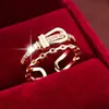 Anillo con Hebilla de Cinturón Creativa, a la Moda y Tendencia, Estilo Minimalista para Uso Diario, Marca de Nicho Exclusivamente para Ventas Transfronterizas