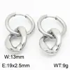 Pendientes de Acero Inoxidable 304 Cadena Cubana con Borlas Joyería Chapado en Oro de 18K Clip para Oreja Pendientes Unisex