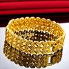 Pulsera de Oro de Vietnam Cadena de Reloj para Hombre Joyería de Aleación de Cobre Dominante Sonido de Sacudida Oro Imitación Puesto de Suministro en Vivo
