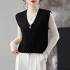 Chaleco con Cremallera sin Mangas para Primavera y Otoño 2025 Chaqueta de Punto para Mujer Estilo Corto Cardigan Cardigan Cuello Corazón Color Sólido Ropa de Mamá