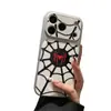 Funda Negra de Teléfono Móvil Red Spider Black Web para Iphone17Promax Adecuada para Apple 16 Anti-Caídas 15Pro Europea y Americana 14 Tendencia