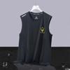 Camiseta de verano sin mangas de secado rápido para hombre, de seda fría, deportiva, holgada, de manga corta, para correr, entrenar y fitness.