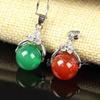 Colgante de Ágata Fabricante de Jade Venta al por Mayor Colgante de Cuentas Redondas con Cuentas Colgante para Mujer con Incrustaciones de Ágata Roja