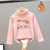 Camiseta Interior de Terciopelo Transfronteriza para Niños y Niñas Otoño e Invierno Engrosada Cálida Todas las Combinaciones Top Primavera y Otoño Nueva Ropa Infantil de Manga Larga