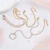 Joias de Moda Transfronteiriças Europeias e Americanas, Pulseira Elegante de Metal Entrelaçado Estilo Ins, Corrente de Pulso Versátil para o Dia a Dia com Corrente Torcida em Camadas para Mulheres