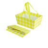 Caixa Trapezoidal de Natal Personalizada Caixa de Armazenamento de Lanches com Alça Festa Aniversário Cesta Tote de Topo Aberto Venda por Atacado em Estoque