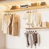 Soporte Integrado para Vestuario Soporte para Barra para Colgar Ropa Soporte de Estante Soporte de Trípode Soporte de Pared Estante de Almacenamiento
