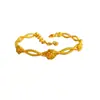 Nuevo brazalete abierto de alambre trenzado vintage con rosa tridimensional, brazalete ajustable bañado en oro para mujer, suministro para transmisión en vivo