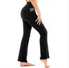 Pantalones de Mujer Tallas Grandes Xiyin 1XL-5XL Cintura Alta de Seda de Leche Pantalones de Yoga con Bolsillos Alta Elasticidad Casual Acampanados