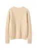 Suéter de punto trenzado holgado de cachemira para mujer, cuello redondo, otoño e invierno, versátil, adelgazante, manga larga, diseño simple