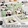 Cuaderno de notas de bolsillo con diseño de panda enrollable, cuaderno de notas portátil de alta calidad con colores vibrantes.
