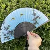 Leque Dobrável Estilo Antigo Transfronteiriço para o Verão, Estilo Chinês, Hanfu, Cheongsam, Leque Pequeno Dobrável de Bambu Portátil para Mulheres