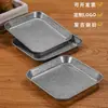 Plato Cuadrado Plano de Acero Inoxidable 304 Retro Plato para Pollo Frito y Papas Fritas Restaurante Plato de Frutas Plato para Guarnición Plato para Snacks
